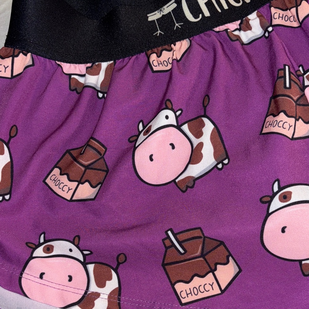 Chicken Legs Women's Fun Purple Athletic Shorts - Picture 4 of 8